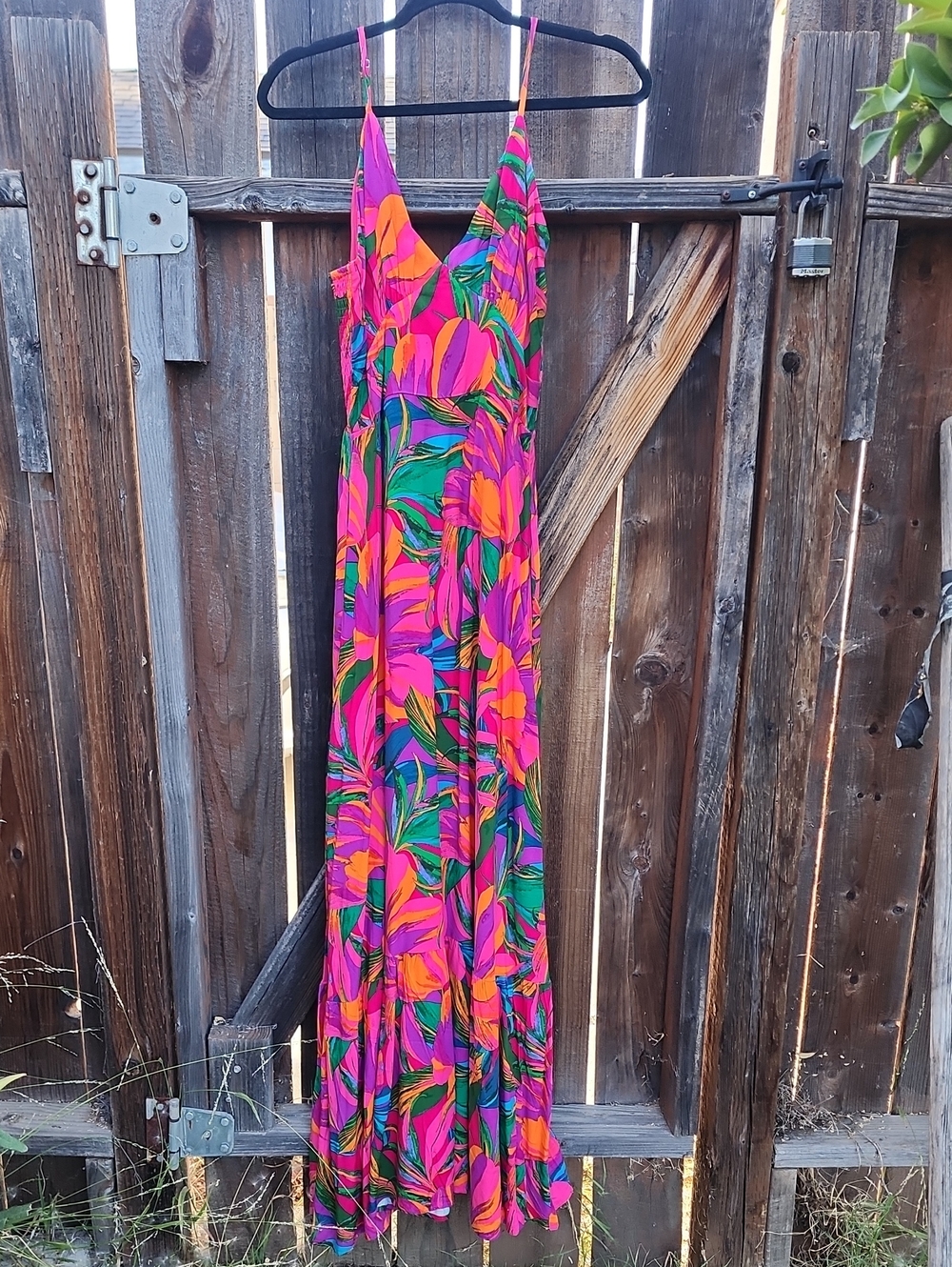 New Sugarlips Beal Tropical Chaya Smocked Maxi Dress, Sz. S